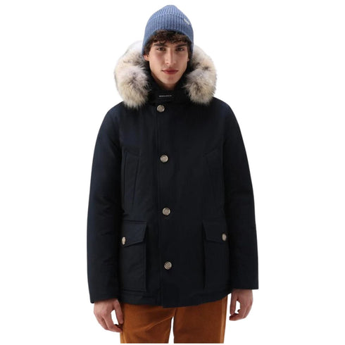 Parka Uomo Arctic Anorak con pelliccia e tracolla interna Blu WOOLRICH- Francavilla Moda